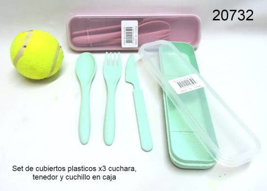 Imagen de SET DE CUBIERTOS X3 DE PLASTICO EN CAJA 8.25